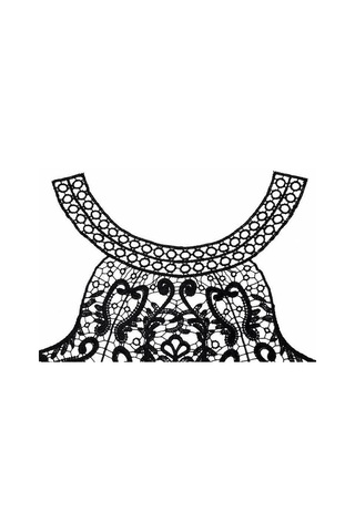 Açık Kahverengi İşlemeli Dantel Yaka Çiçek Üç Boyutlu İçi Boş Sahte Yaka Dıy Giyim Aksesuarları