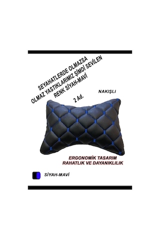 Tata İndica Uyumlu Oto,araba Boyun Yastığı Mavi Siyah