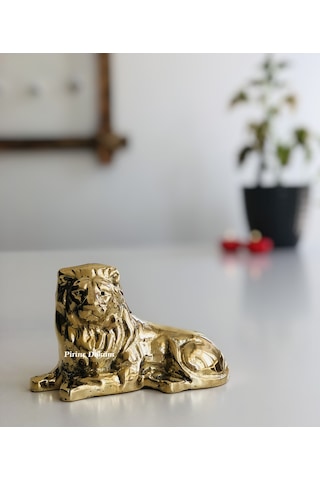 Aslan Pirinç Döküm Dekoratif Obje Biblo