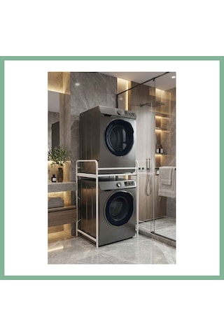 Bşkvirgo Çamaşır Makinesi Rafı Metal Beyaz 66 Cm Bsk2026