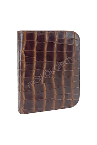 Carens Kroko Kahve 20Li Hakiki Deri Kalem Çantası