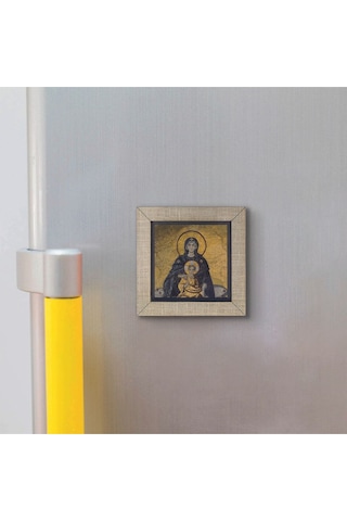 Ayasofya- Hz. Meryem Ve İsa Mozaiği Baskılı Mdf Magnet 7x7