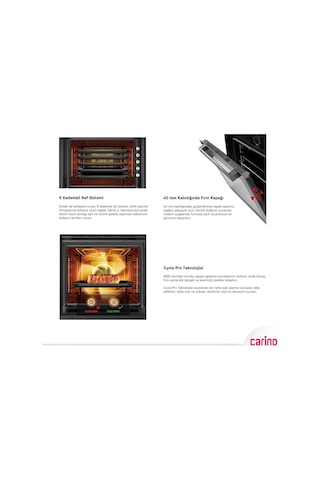 Carino 8402 0+3 Fonksiyon Dijital Gri Power Turbo Ankastre Fırın