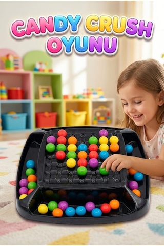 Renkli Toplar Candy Crush 80 Boncuklu Eğitici Düşünce Geliştirici Eşleştirme Kutu Oyunu