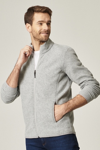 AC&Co / Altınyıldız Classics 4A5221100014GMJS Standart Fit Fermuarlı Bato Yaka Polar Erkek Ceket Gri