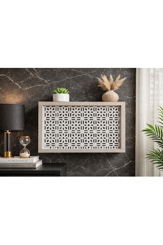 Eylux Modern Dekoratif Duvara Asılabilir Sigorta Ve Modem-wifi Saklama Kutusu 25x35 Cm Derinlik 10cm Bej