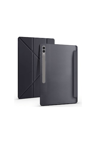 Fuchsia Galaxy Tab S11 Ultra Uyumlu Kalem Bölmeli Tri Folding Kılıf Kapaklı Kılıf