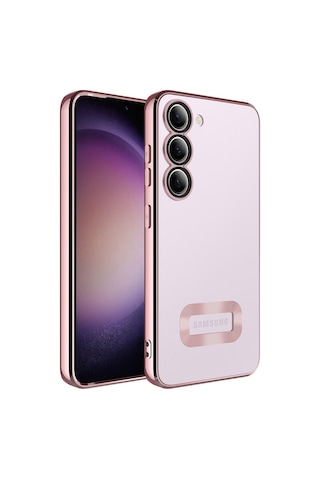 Noktaks - Galaxy Uyumlu S23 Plus Uyumlu - Kılıf Kamera Korumalı Logo Gösteren Omega Kapak - Rose Gold - T26474 Rose Gold