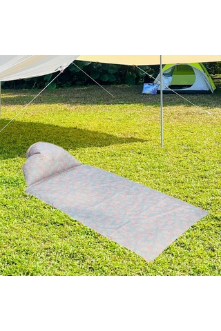 Homyl Baş Destekli Piknik Örtüsü Çim Yürüyüşü İçin Flamingo 85x210cm Çok Renkli