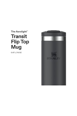Stanley The Transit Fliptop Mug Termos Bardak, 0.47 L, Siyah 2.0 Çok Renkli
