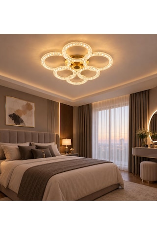 Daire 3+3'lü Ledli Gold Avize