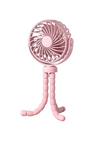 Maiyame F3 Pembe Cep Fanı, 360 Döner, 3 Hızlı, Açıkçası Lambalı, 800mah Pil, Bebek Arabası/üstüne Asılabilir, Masaüstü Tripod Fanı