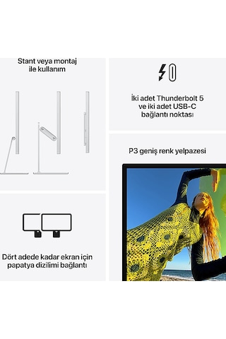 Apple MFEW4TU/A/studio 5K/27" Display 60hz Standart 600 Nit Ekran Monitör
