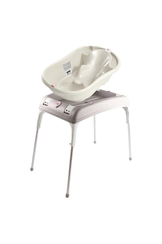 Okbaby Bebek Banyo Seti Onda Dijital Termometreli Çift Yönlü Bebek Küveti K. Beyaz & Bebek Küvet Taşıyıcı