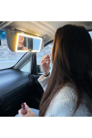 Araba Güneşlik Aynası Oto 4 Modlu Şarjlı Güneşlik Makyaj Aynası Araba Makyaj Aynası