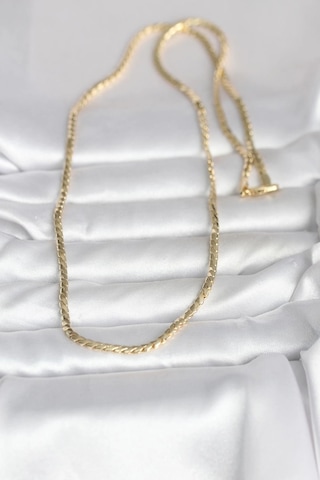 Ceylan Adam Cm 14k Gold Renk Yassı Model 60 Cm Kadın Kolye Çok Renkli