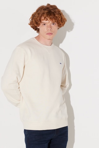 Lee Regular Fit Normal Kesim %100 Pamuk Bisiklet Yaka Şardonlu Kırık Beyaz Sweatshirt L81ıry102 Beyaz