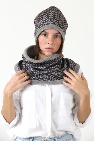 Hamur Gri Kadın Bere Ve Boyunluk 2li Set Takım Unisex Bb-098 Çok Renkli