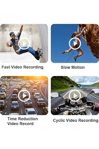 4k Kafa Monte Video Kamera - 120 Geniş Açı Lens, Anti-shake, Dahili Pil, App Kontrolü