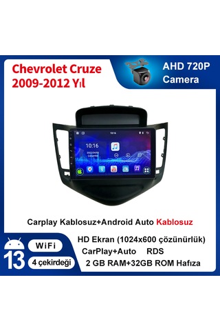 Chevrolet Cruze 2009-2012 Yıl 2gb Ram 32gb Rom Carplay Multimedya