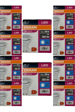 Osram 4.5w 50w 4000k Günışığı Gu10 Duylu Par16 Led Spot 10 Adet