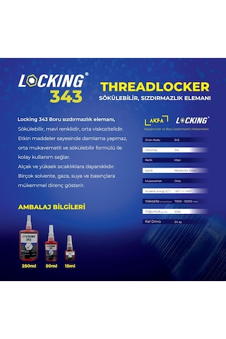 Locking 343 Sıvı Conta 50 Ml