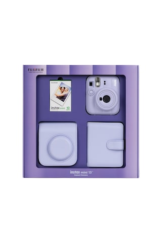 Instax Mini 13 Fotoğraf Makinesi 10'lu Film Kare Albüm + Deri Kılıf Bundle Box