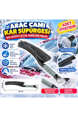 Araç Camı Kar Süpürgesi Buz Kazıyıcı Ve Kar Temizleme Fırçası Adet  Diğer