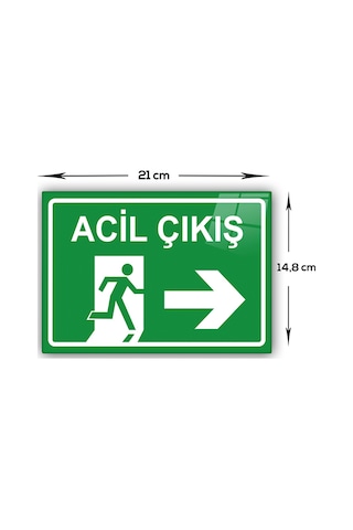 Decorita Cam Yönlendirme Levhası | Acil Çıkış - Doğu