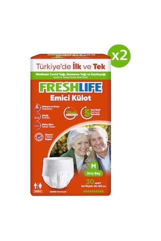 Freshlife 2'li Emici Külot Medium 30x2 60 Adet M