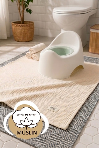 Müslin %100 Pamuk Emici Sıvı Geçirmez Bebek Çocuk Banyo Klozet Lazımlık Tuvalet Eğitim Pedi