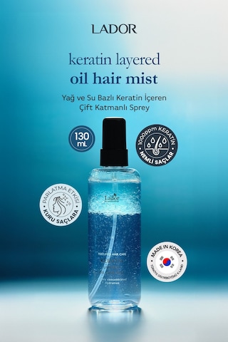 Lador Keratin İçeren Isı Koruyucu Onarıcı Çift Fazlı Saç Spreyi LADOR Keratin Layered Oil Hair Mist