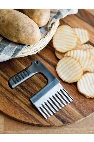 Createtech Küçük Dalgalı Çelik Dilimleyici - 4 İnç Bıçak Dalgalı Dilimleyici