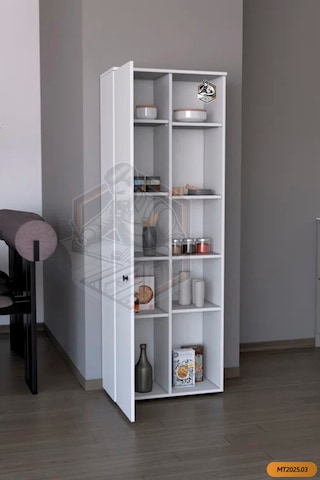 Tamamı Mdf Tek Kapaklı Ve Açık Raflı Çok Amaçlı Mutfak Dolabı/kav