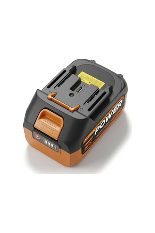 Auhma Ahv-21 18.5v 3.0ah Li-ıon Şarjlı Batarya Type-c Şarj Girişli, Led Göstergeli Yedek Süpürge A Turuncu