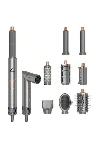Veryfit 8 In 1 Hava Üflemeli Saç Düzleştirici Şekillendirici Comp Gri
