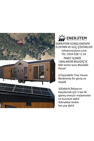 Enerjitem Tiny House,balıkesir Bigadiç'te Arsa,5 Kw Güneş Enerji