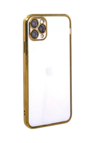 Apple iPhone Uyumlu 11 Pro Kılıf Lensli Silikon - Gold Çok Renkli