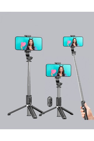 Kablosuz Bluetooth Selfie Çubuğu 360 Dönebilir Başlık, Taşınabilir Ve Şık Tasarım Çok Renkli