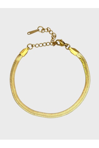 Arnes Jewelry Çelik İtalyan Ezmesi Bileklik Ar40 Gold