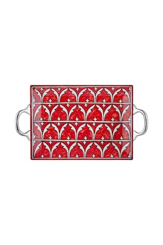 The Mia Corallo Servis Tepsisi Kırmızı 47 x 27 CM