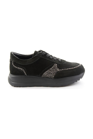 Bambi Siyah Süet Hakiki Deri Kadın Sneaker K01753051402