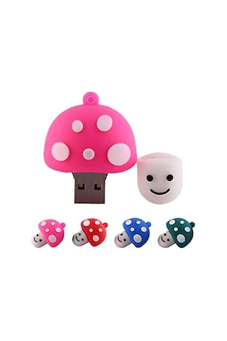 Silikon U-disk Pembe Küçük Mantar Şeklinde Başparmak U-diski, 64g