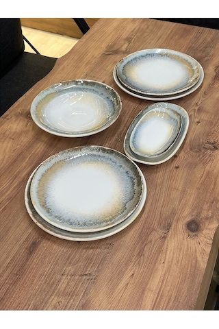 7 Parça Knidos Gourmet Yemek Takımı Çok Renkli
