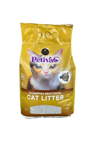 Petiva Aktif Karbon Topaklaşan Bentonit Kedi Kumu 5 L