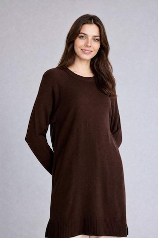 Defacto Regular Fıt Bisiklet Yaka Triko Tunik C4474ax26aubn267 Kahve-bn267