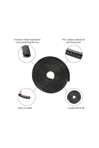 Kapı Koruma Fitili Çarpma Çizilme Önleyici Siyah 5 Metre