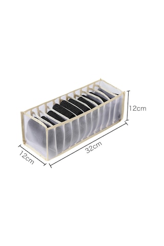 Qingmipy Katlanır Çamaşır Organizatörü - İç Çamaşırı, Sütyen Ve Çorap Düzenleyici Pratik Saklama Çekmecesi Beyaz