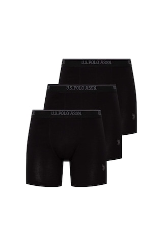U.S. Polo Assn. Erkek Siyah 3 Lü Uzun Paçalı Boxer 80454Y Siyah