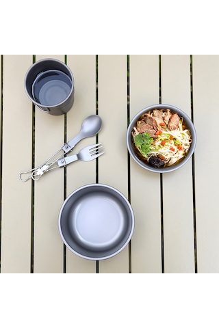 Xindoker Kamp Ti Kase 400ml, Yemek Tadini Korur, Sağlıklı Ve Çevre Dostu, Çakılabilir Tasarım, 1 Adet